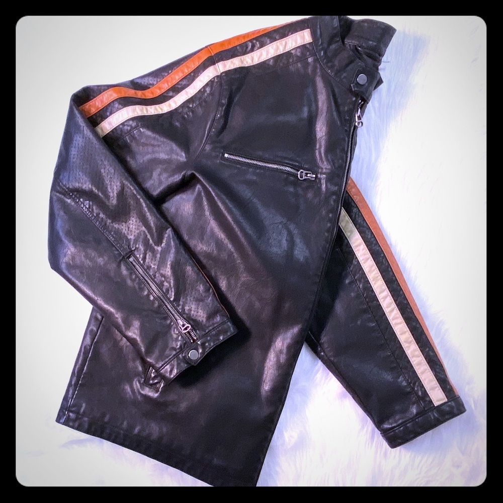 Men black, Wilson leather motorcycle jacket XLT